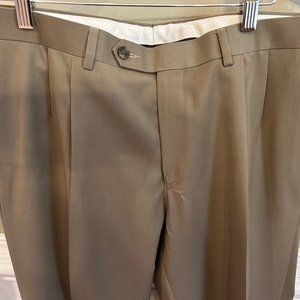 Lauren Men's lightweight 100% wool Khaki  Brown Pleated Pants